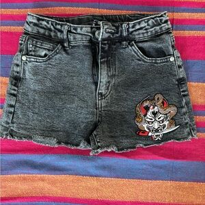 Art Class distressed grey shorts, cut off style